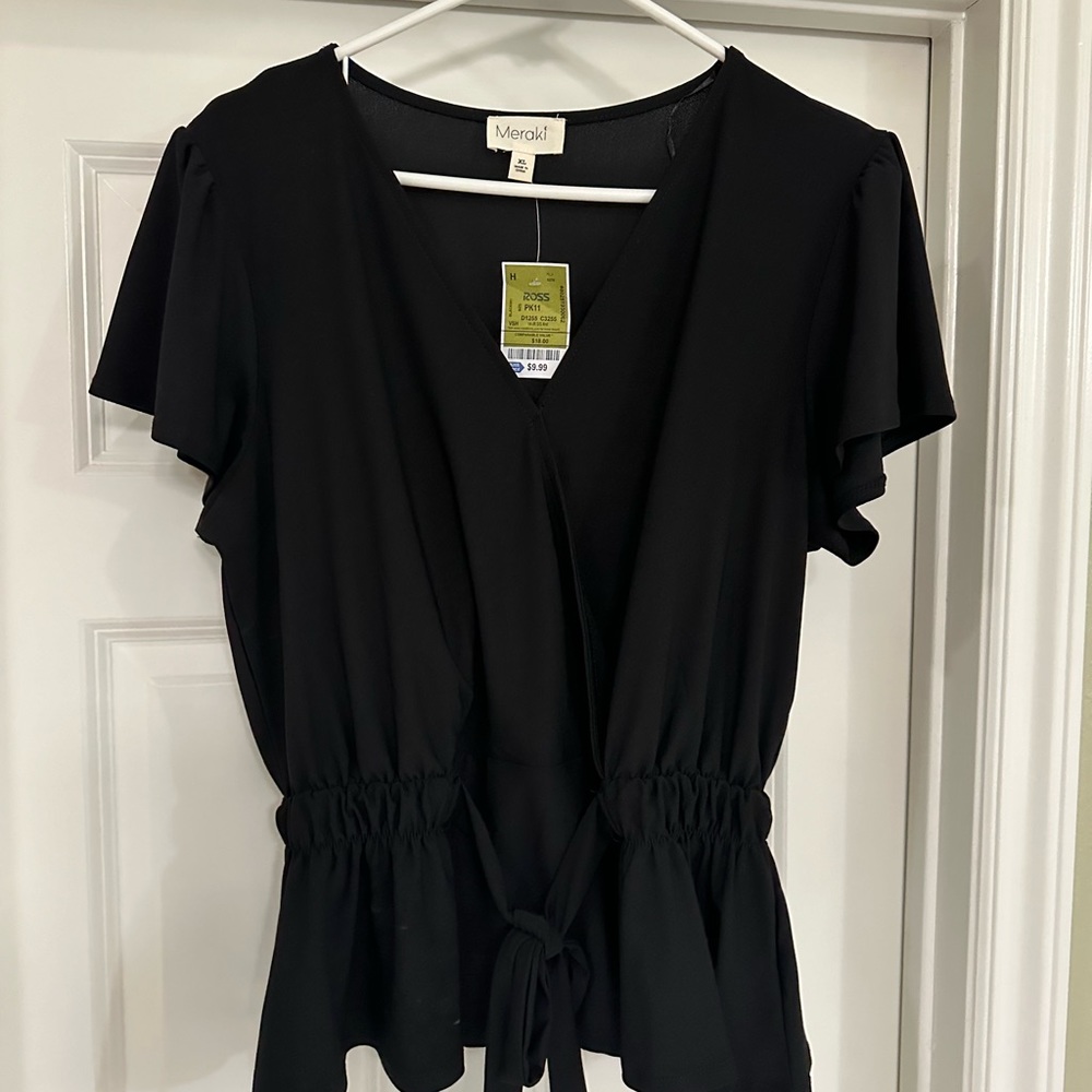 Black baby doll blouse